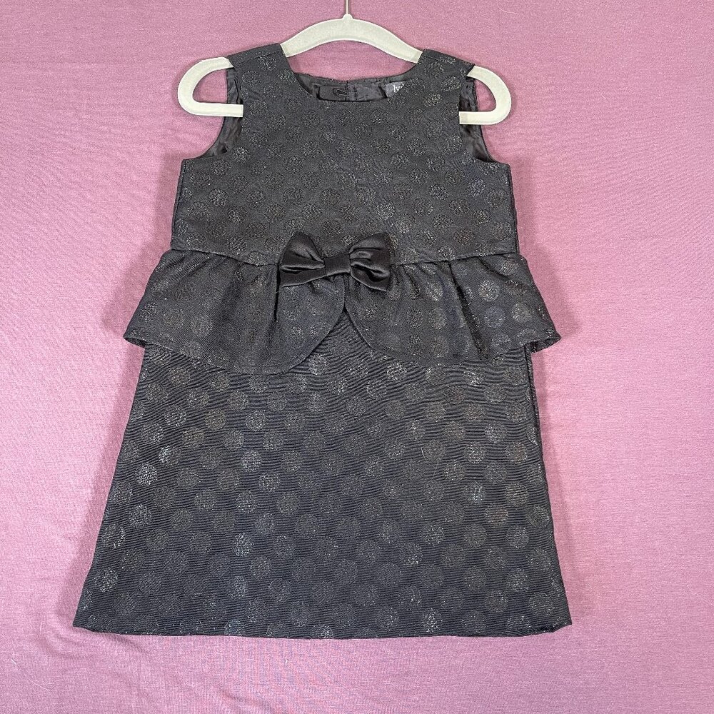 NWOT - Lydia Jane 2T Dress Sleeveless Black DOTS Tiered BOW